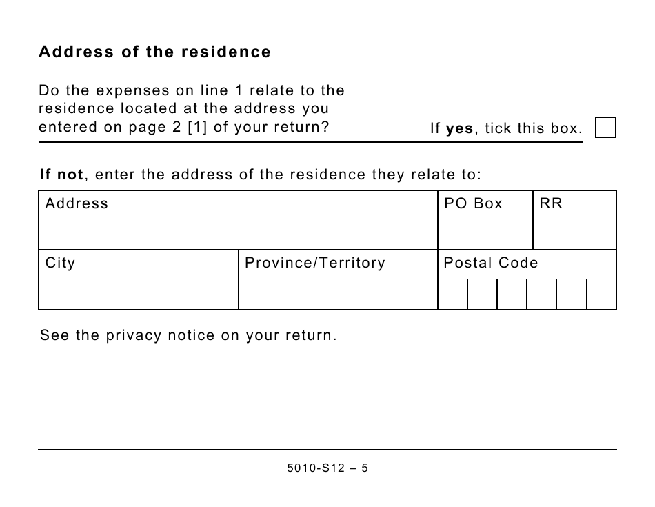 Form 5010-S12 Schedule BC(S12) British Columbia Home Renovation Tax Credit for Seniors and Persons With Disabilities - Large Print - Canada, Page 5