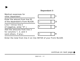 Form 5001-D Worksheet NL428 Newfoundland and Labrador - Large Print - Canada, Page 11