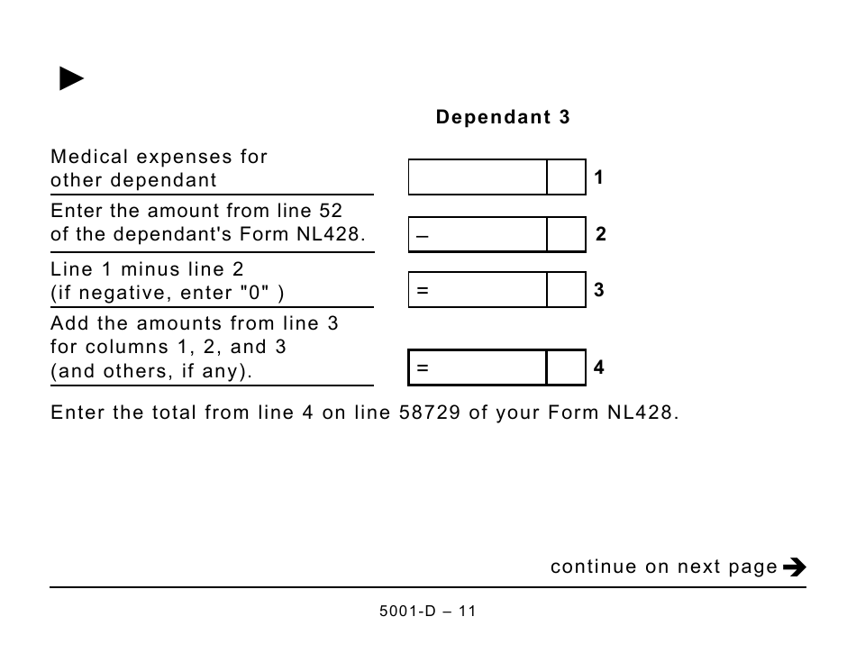 Form 5001-D Worksheet NL428 Newfoundland and Labrador - Large Print - Canada, Page 11