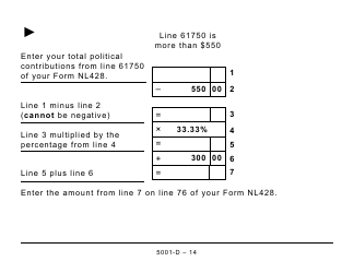 Form 5001-D Worksheet NL428 Newfoundland and Labrador - Large Print - Canada, Page 14