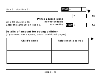 Form 5002-C (PE428) Prince Edward Island Tax and Credits - Large Print - Canada, Page 10