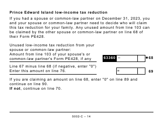 Form 5002-C (PE428) Prince Edward Island Tax and Credits - Large Print - Canada, Page 14