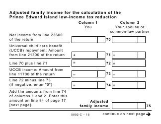 Form 5002-C (PE428) Prince Edward Island Tax and Credits - Large Print - Canada, Page 15