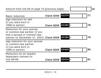 Form 5002-C (PE428) Prince Edward Island Tax and Credits - Large Print - Canada, Page 16
