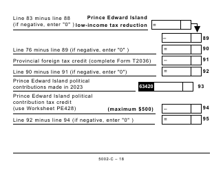 Form 5002-C (PE428) Prince Edward Island Tax and Credits - Large Print - Canada, Page 18