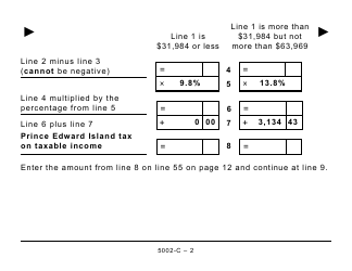 Form 5002-C (PE428) Prince Edward Island Tax and Credits - Large Print - Canada, Page 2