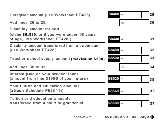 Form 5002-C (PE428) Prince Edward Island Tax and Credits - Large Print - Canada, Page 7