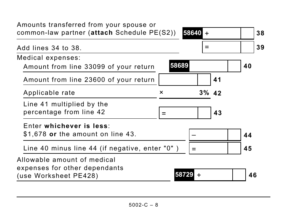 Form 5002-C (PE428) Prince Edward Island Tax and Credits - Large Print - Canada, Page 8