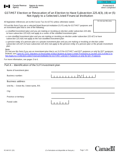 Form RC4610  Printable Pdf