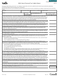 Document preview: Form TD1YT Yukon Personal Tax Credits Return - Canada, 2024
