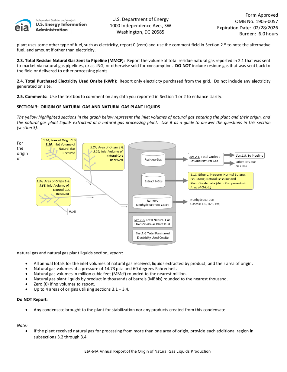 Instructions for Form EIA-64A Nnual Report of the Origin of Natural Gas Liquids, Page 5