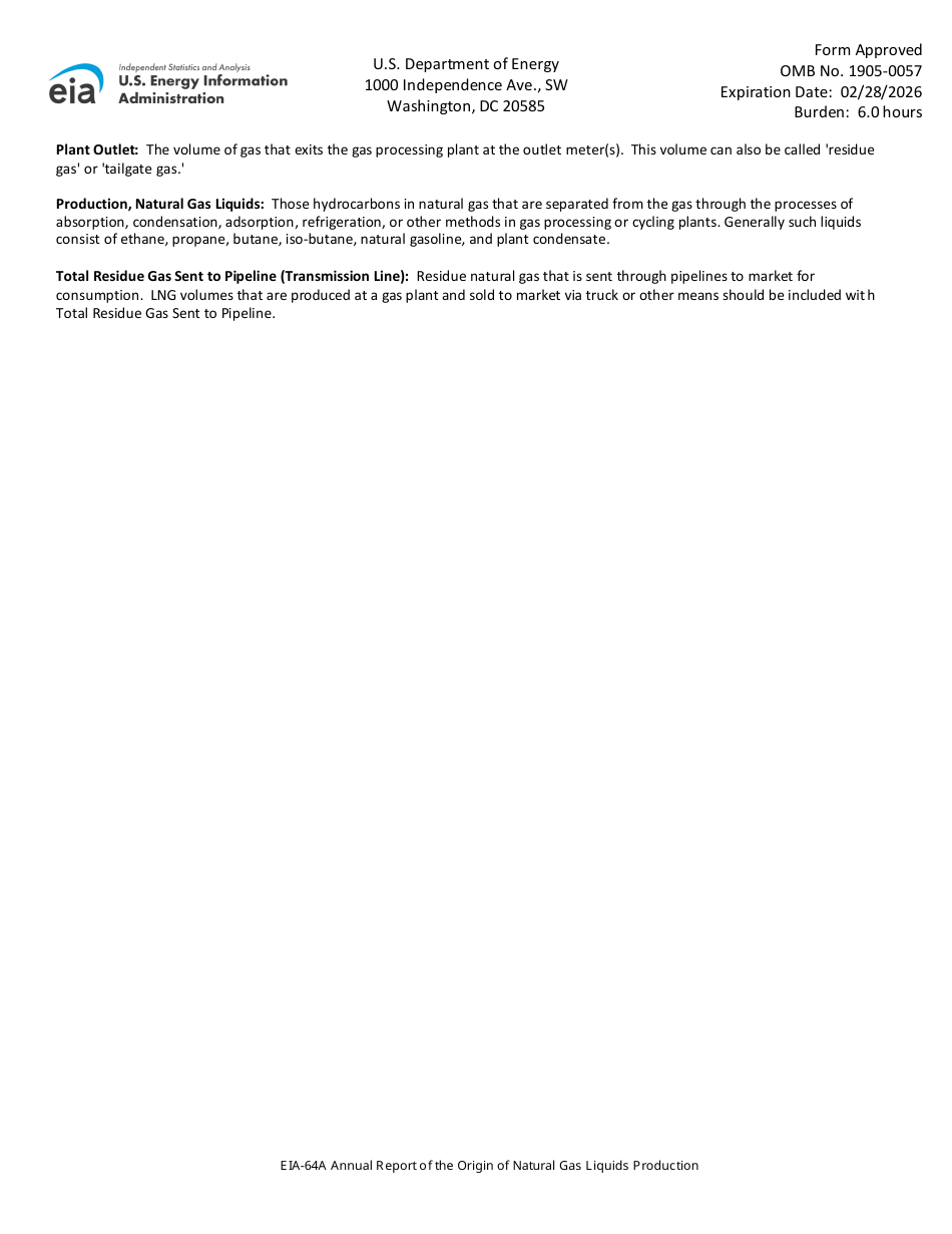 Instructions for Form EIA-64A Nnual Report of the Origin of Natural Gas Liquids, Page 7