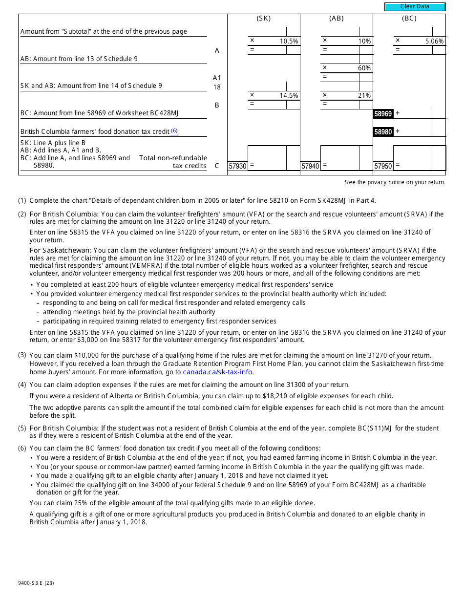 Form T2203 (9400-S3) Part 3 Download Fillable PDF or Fill Online ...