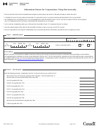 Form T183 CORP Information Return for Corporations Filing Electronically - Canada
