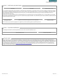 Form T183 CORP Information Return for Corporations Filing Electronically - Canada, Page 2