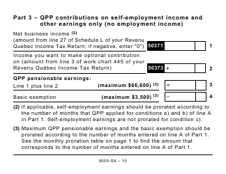 Form 5005-S8 Schedule 8 Quebec Pension Plan Contributions - Large Print - Canada, Page 10