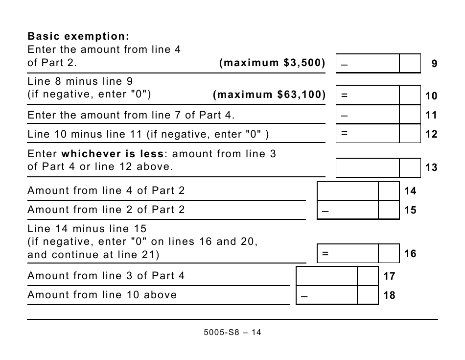 Form 5005-S8 Schedule 8 Quebec Pension Plan Contributions - Large Print - Canada, Page 14