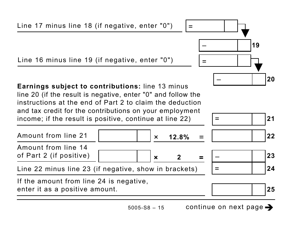 Form 5005-S8 Schedule 8 Quebec Pension Plan Contributions - Large Print - Canada, Page 15