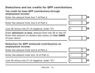 Form 5005-S8 Schedule 8 Quebec Pension Plan Contributions - Large Print - Canada, Page 16