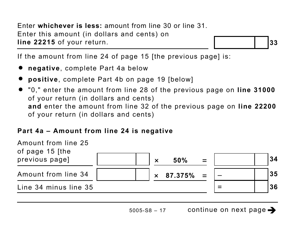 Form 5005-S8 Schedule 8 Quebec Pension Plan Contributions - Large Print - Canada, Page 17
