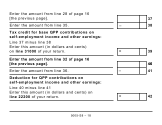 Form 5005-S8 Schedule 8 Quebec Pension Plan Contributions - Large Print - Canada, Page 18