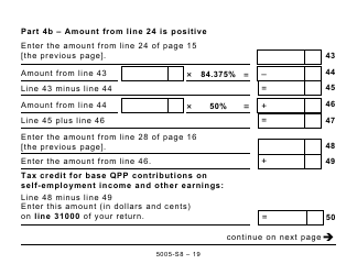 Form 5005-S8 Schedule 8 Quebec Pension Plan Contributions - Large Print - Canada, Page 19