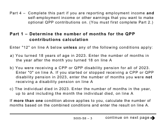 Form 5005-S8 Schedule 8 Quebec Pension Plan Contributions - Large Print - Canada, Page 3