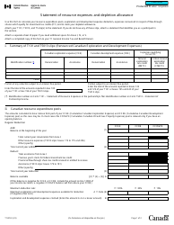 Form T1229 Statement of Resource Expenses and Depletion Allowance - Canada