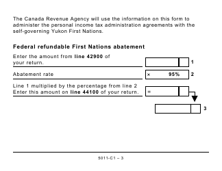 Form 5011-C1 (YT432) Yukon First Nations Tax - Large Print - Canada, Page 3