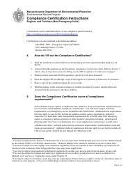 Instructions for Installation Compliance Certification for New Engines and Turbines (Non-emergency) - Massachusetts, Page 2