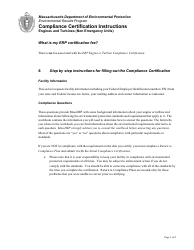 Instructions for Installation Compliance Certification for New Engines and Turbines (Non-emergency) - Massachusetts, Page 3