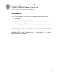 Instructions for Installation Compliance Certification for New Engines and Turbines (Non-emergency) - Massachusetts, Page 4