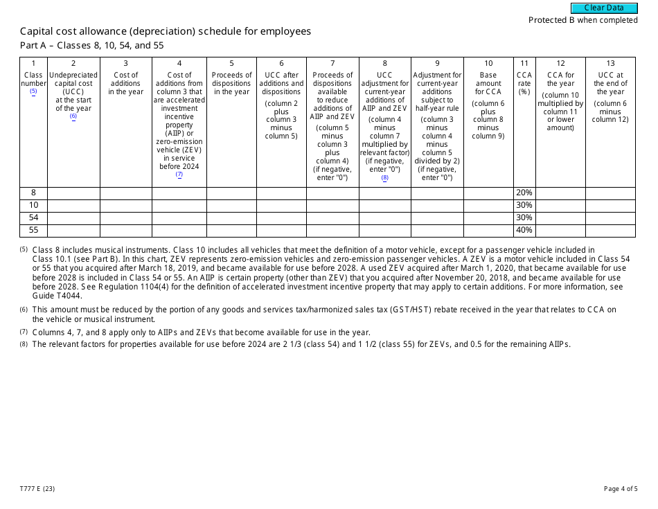 Form T777 Statement of Employment Expenses - Canada, Page 4