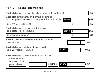 Form 5008-C (SK428) Saskatchewan Tax - Large Print - Canada, Page 10