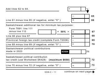 Form 5008-C (SK428) Saskatchewan Tax - Large Print - Canada, Page 11