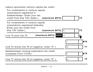 Form 5008-C (SK428) Saskatchewan Tax - Large Print - Canada, Page 12