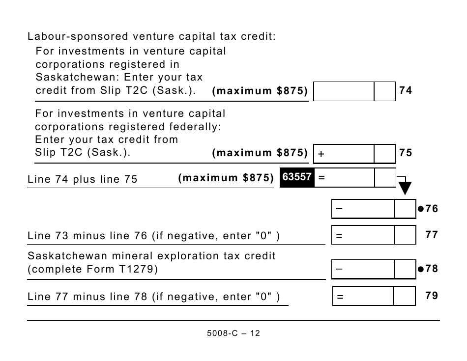 Form 5008-C (SK428) Saskatchewan Tax - Large Print - Canada, Page 12