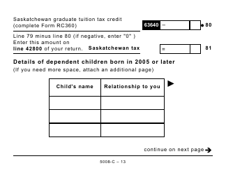 Form 5008-C (SK428) Saskatchewan Tax - Large Print - Canada, Page 13