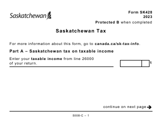 Form 5008-C (SK428) Saskatchewan Tax - Large Print - Canada