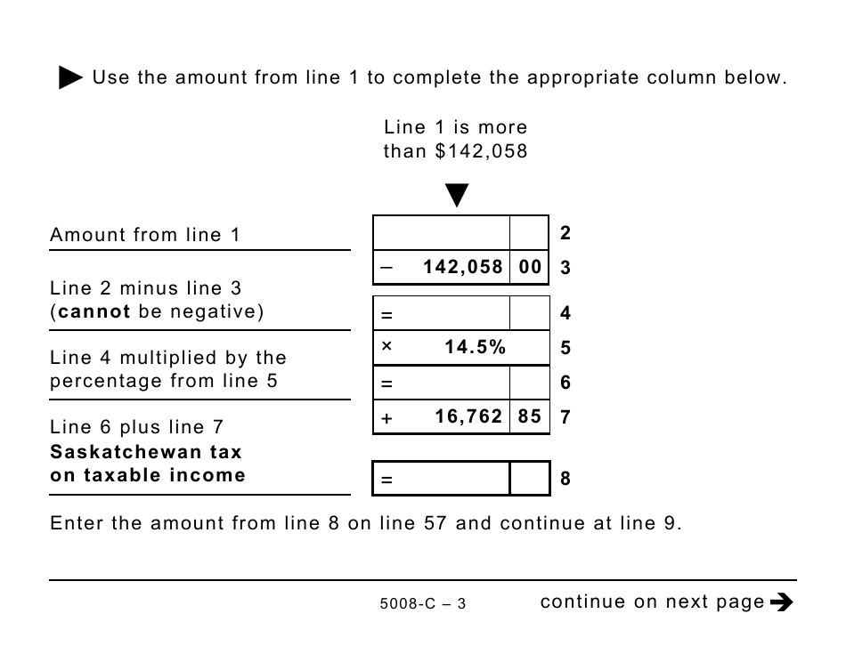 Form 5008-C (SK428) Saskatchewan Tax - Large Print - Canada, Page 3
