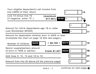 Form 5008-C (SK428) Saskatchewan Tax - Large Print - Canada, Page 5