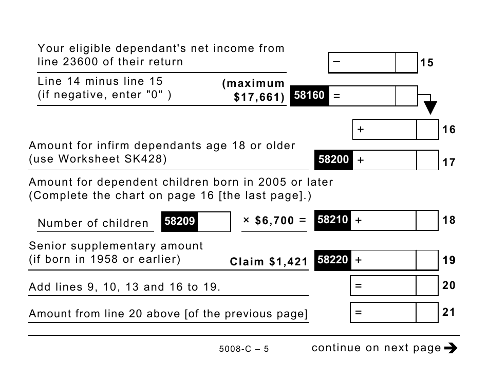 Form 5008-C (SK428) Saskatchewan Tax - Large Print - Canada, Page 5