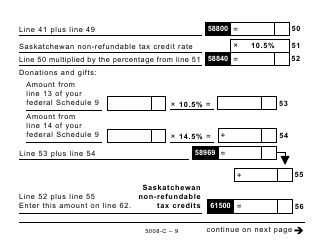 Form 5008-C (SK428) Saskatchewan Tax - Large Print - Canada, Page 9