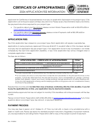 Document preview: Certificate of Appropriateness - City of Houston, Texas, 2024