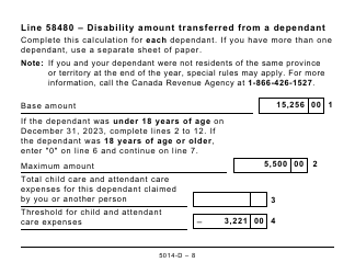 Form 5014-D Worksheet NU428 Nunavut - Large Print - Canada, Page 8