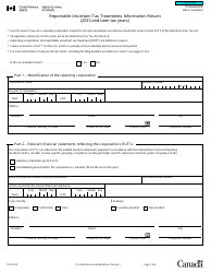 Form RC3133 Reportable Uncertain Tax Treatments Information Return (2023 and Later Tax Years) - Canada