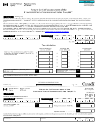 Document preview: Form GST489 Return for Self-assessment of the Provincial Part of Harmonized Sales Tax (Hst) - Canada
