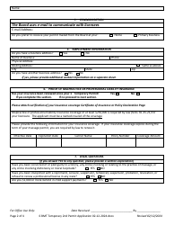 Application for Second Temporary Permit - South Dakota, Page 2