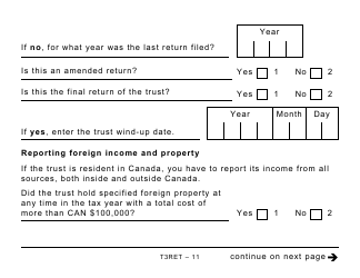 Form T3RET Trust Income Tax and Information Return - Large Print - Canada, Page 11