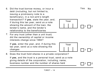 Form T3RET Trust Income Tax and Information Return - Large Print - Canada, Page 14